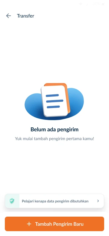 Agen Raya sender list screen